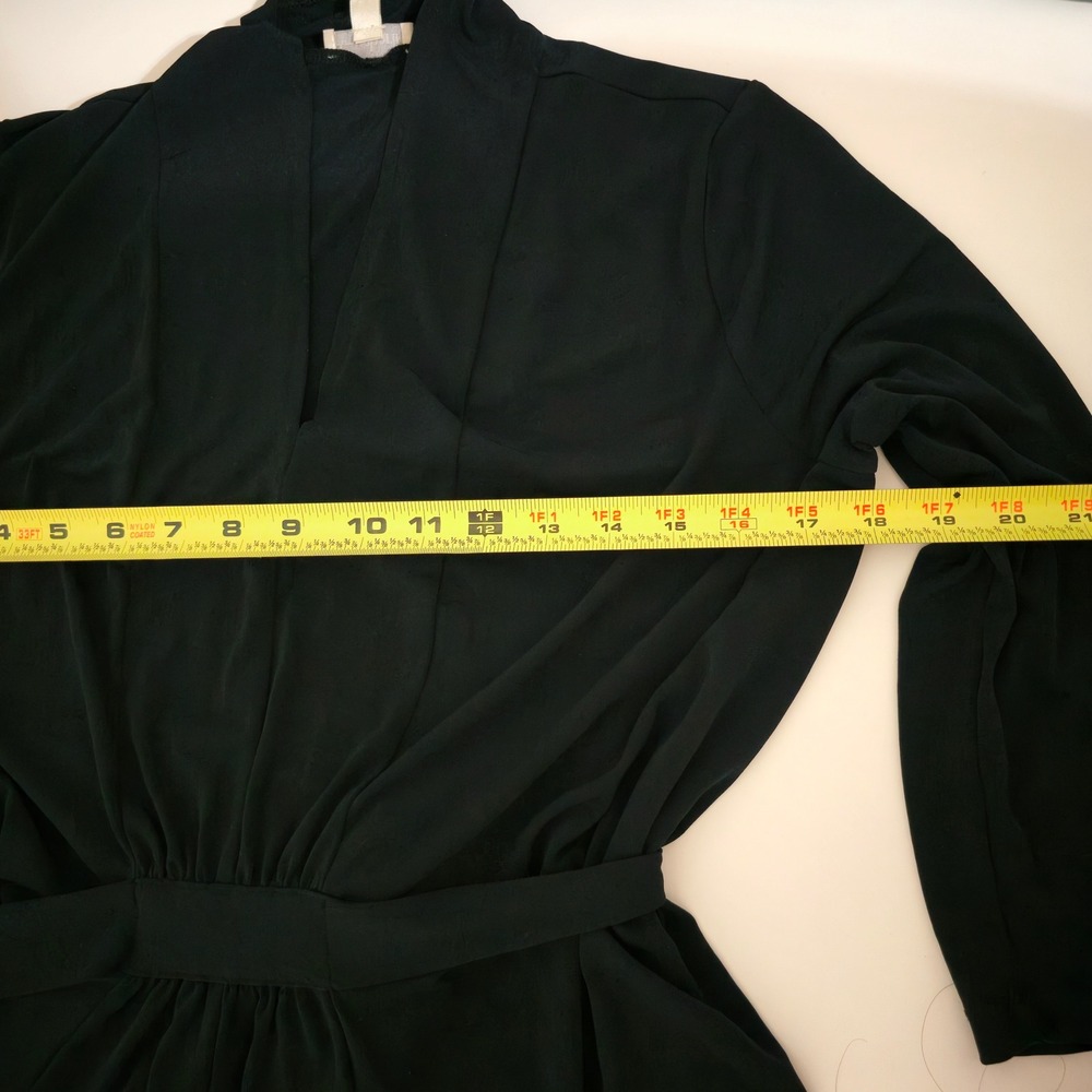 Charming Charlie Black Surplice V-Neck Fit and Flare Dress 3/4 Sleeve Small - Picture 5 of 7